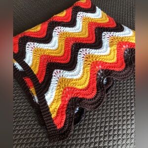 Classic Retro 70s Throw Orange Brown